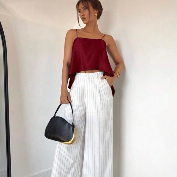 Siren Gaze Women's Sexy Solid Color Lace-Up Asymmetrical Camisole Party - Picture 3 of 4